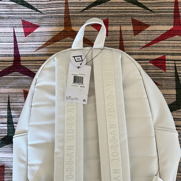 NIKE AIR JORDAN Snakeskin Pattern White Gold-Tone Hardware Regal Backpack NWT - Picture 9 of 12